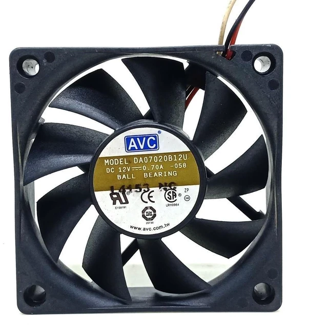 Alt view image 8 of 9 - 70mm pc cooling fan 7020 fan DA07020B12U 12V dual ball high volume CPU case fan 7CM