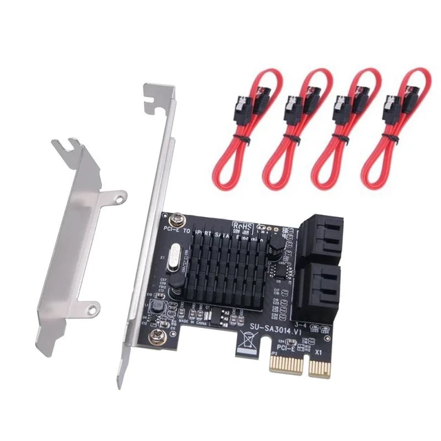 Alt view image 7 of 10 - 4 Port SATA III Expansion Card 6Gbps PCIe 1X to SATA 3.0 Adapter Converter Card Support IPFS Hard Disk Devices Card