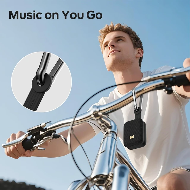 Alt view image 10 of 14 - Monster Atomic Atom Wearable Bluetooth Speaker with Mics for Hands-Free Calls, IPX5 Waterproof, Compact and Portable Speaker Black