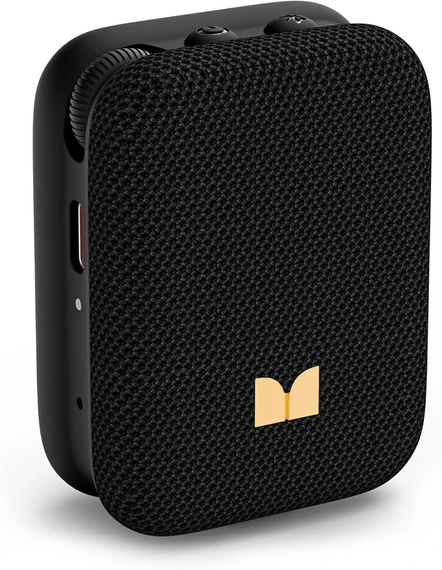 Alt view image 8 of 14 - Monster Atomic Atom Wearable Bluetooth Speaker with Mics for Hands-Free Calls, IPX5 Waterproof, Compact and Portable Speaker Black