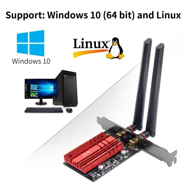 Alt view image 9 of 10 - Dual Band 2.4Gbps WiFi 6 AX200 Gigabit Network Card Pcie Wifi Bluetooth 5.0 Wireless Adapter For Pc Desktop Windows 10