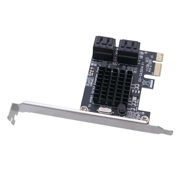 Alt view image 10 of 10 - 4 Port SATA III Expansion Card 6Gbps PCIe 1X to SATA 3.0 Adapter Converter Card Support IPFS Hard Disk Devices Card