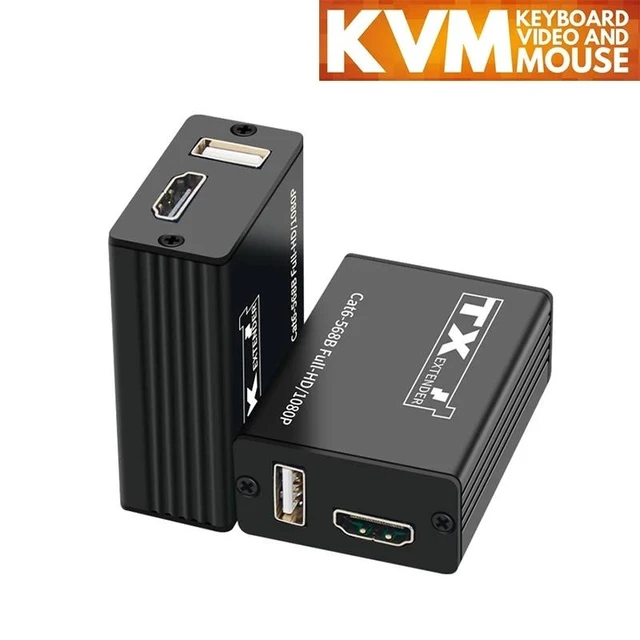 Alt view image 13 of 13 - HDMI KVM Extender over Single Rj45 Cat6 Cable up to 30M HDMI USB Extender with 1 Port USB Support USB Mouse for DVR PC Monitor