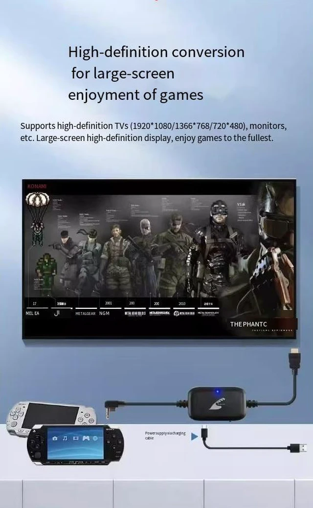 Alt view image 13 of 14 - ENFAIN PSP 2000 / 3000 to HDMI Cable 3M HD Video Converter Cable, PSP to TV/Monitor HDMI Adapter (SV Version)