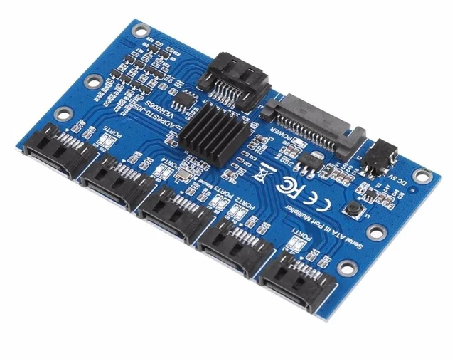 Alt view image 6 of 10 - Expansion Card 1 to 5 Port 3.0 Controller Card Motherboard 6Gbps Multiplier Port Riser Adapter for HDD Computer