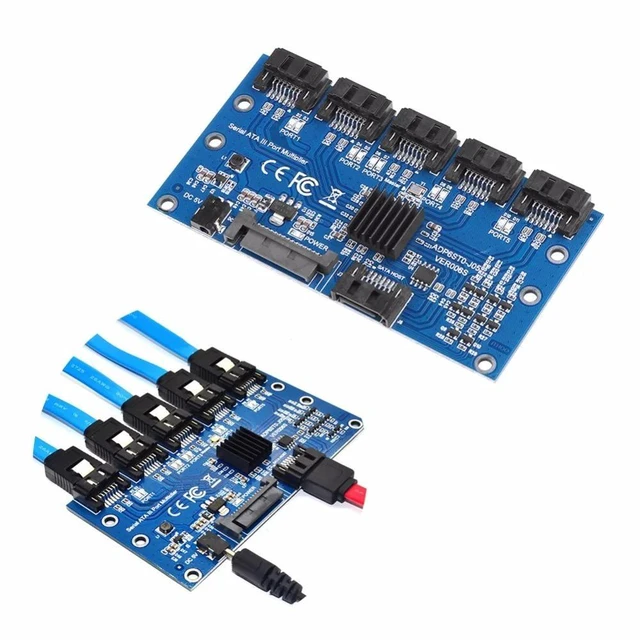Alt view image 7 of 10 - Expansion Card 1 to 5 Port 3.0 Controller Card Motherboard 6Gbps Multiplier Port Riser Adapter for HDD Computer
