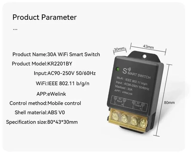 Alt view image 11 of 14 - Ewelink 30A Hight Power WiFi Smart Switch 110V/120V/240V, APP Remote with Timer, Wireless DIY Mode for Home Automation, Compatible with Alexa & Google Home