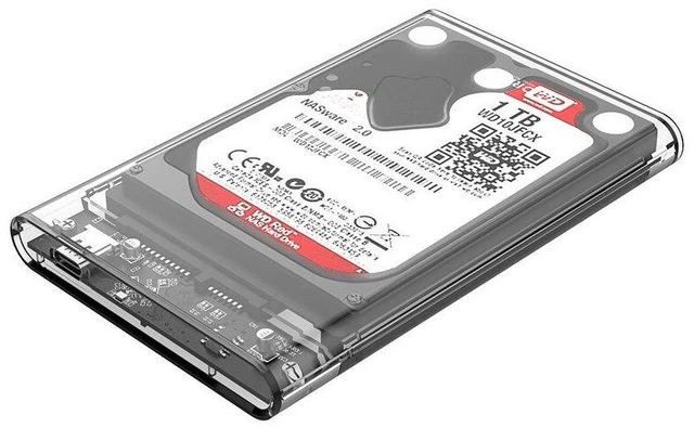 Alt view image 6 of 10 - 2.5 Inch Transparent Type-C Hard Drive Enclosure USB3.1 to SATA3.0 External SSD HDD Case Tool2139C3-G2-CR