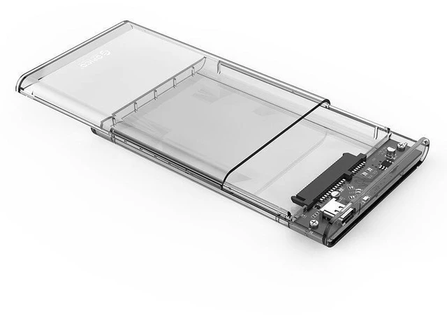 Alt view image 7 of 10 - 2.5 Inch Transparent Type-C Hard Drive Enclosure USB3.1 to SATA3.0 External SSD HDD Case Tool2139C3-G2-CR
