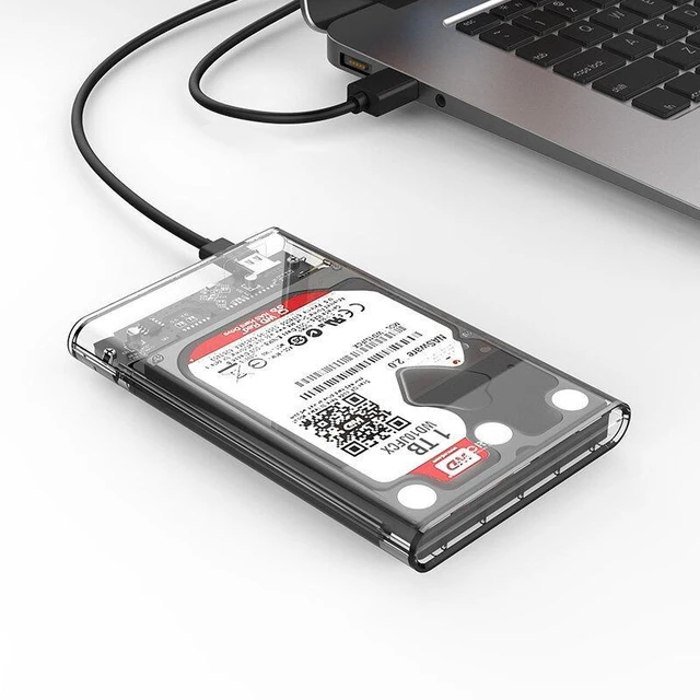 Alt view image 8 of 10 - 2.5 Inch Transparent Type-C Hard Drive Enclosure USB3.1 to SATA3.0 External SSD HDD Case Tool2139C3-G2-CR