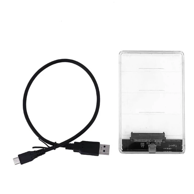 Alt view image 11 of 11 - 2.5inch Transparent Type-C to SATA External HDD SDD Hard Drive Enclosure Hard Disk Case Box
