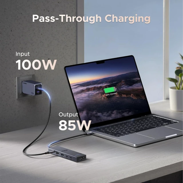 Alt view image 14 of 14 - UGREEN Revodok Pro USB-C Hub 6 in 1 10Gbps 4K 60Hz HDMI, 100W Power Delivery for MacBook Pro/Air, iPad Pro, Thinkpad Rog Ally and More