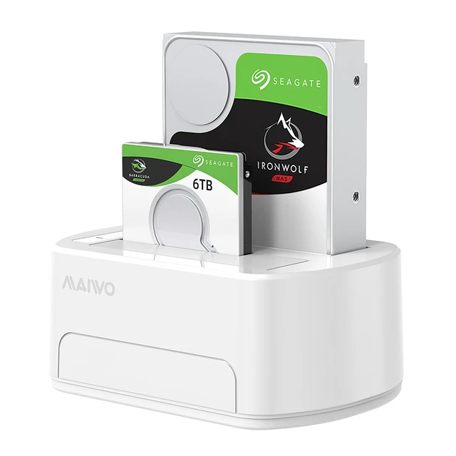 Alt view image 6 of 10 - Dual-bay USB 3.0 to SATA Hard Drive Docking Station Hard Disk Enclosure External Case for 2.5/3.5" HDD SSD