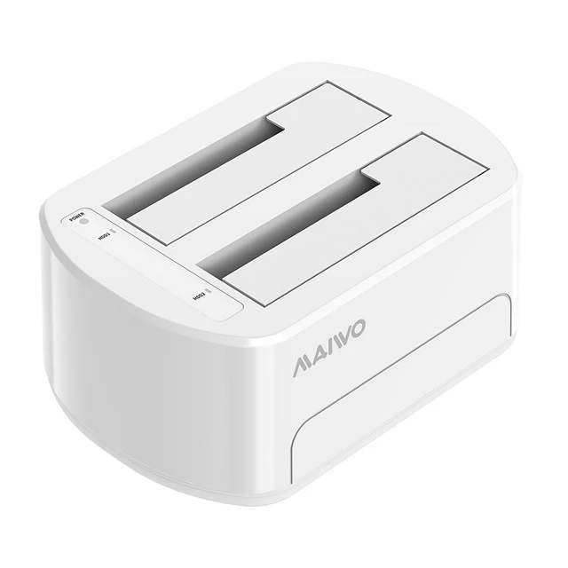Alt view image 7 of 10 - Dual-bay USB 3.0 to SATA Hard Drive Docking Station Hard Disk Enclosure External Case for 2.5/3.5" HDD SSD