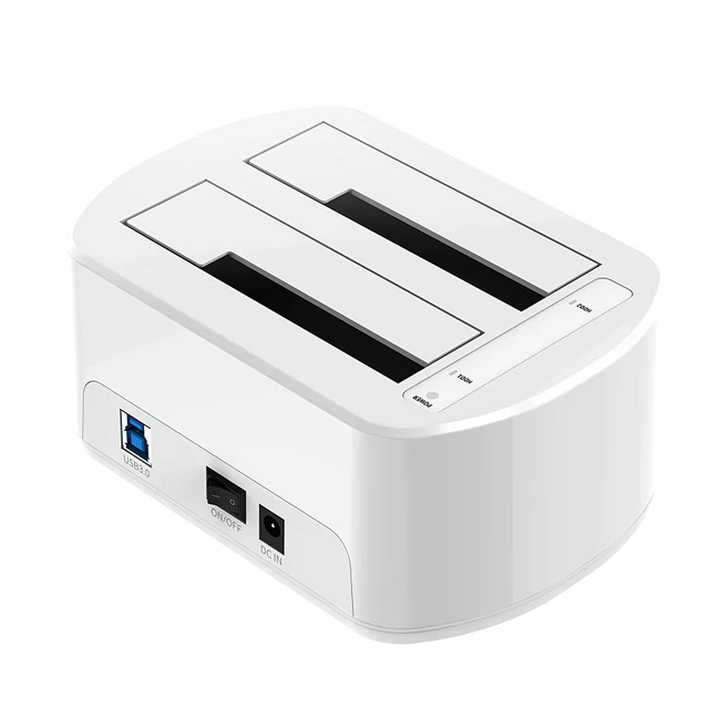 Alt view image 8 of 10 - Dual-bay USB 3.0 to SATA Hard Drive Docking Station Hard Disk Enclosure External Case for 2.5/3.5" HDD SSD