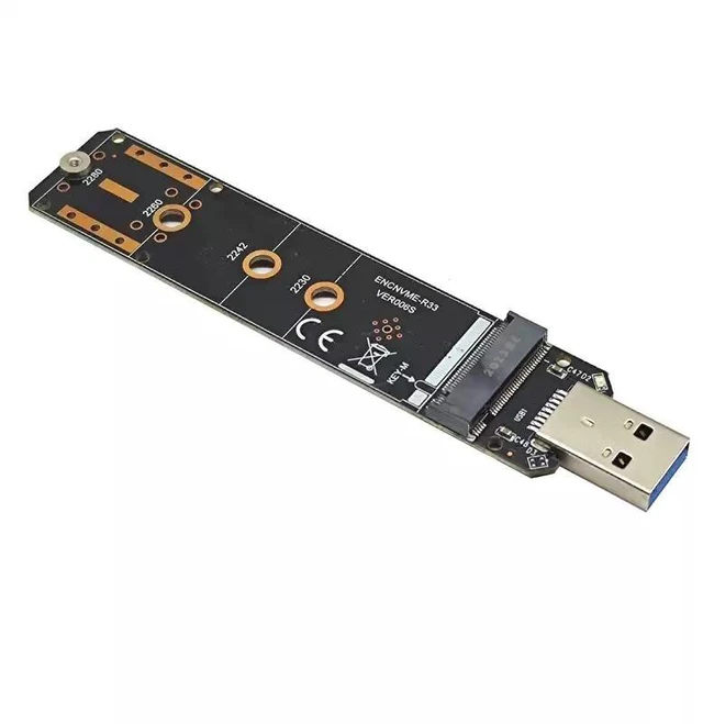 Alt view image 10 of 11 - M.2 Dual Protocol NVMe/SATA SSD Enclosure USB-A 3.2 Gen2 10Gbps, RTL9210B