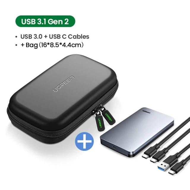 Alt view image 6 of 10 - HDD Case 2.5 6Gbps SATA to USB C 3.1 Gen 2 External Hard Drive Box Aluminum Case HD For Sata Hard Disk SSD HDD Enclosure