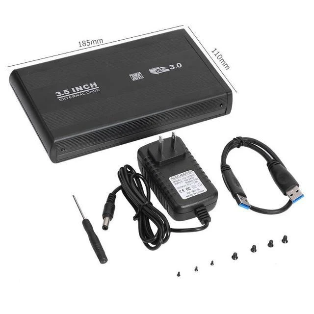 Alt view image 6 of 10 - 3.5 inch SATA to USB3.0 USB 2.0 HDD Box SSD Case Hard Disk Case External Hard Drive Enclosure Box with US/EU/UK Adapter