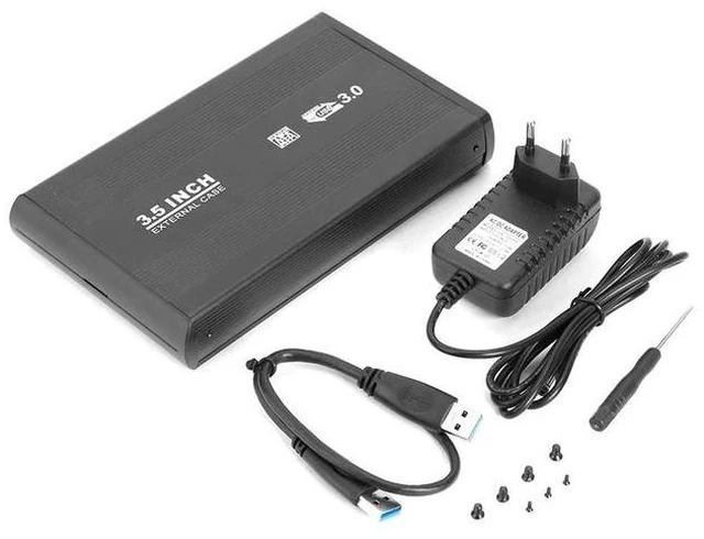 Alt view image 12 of 13 - 3.5 inch Hard Disk Case SATA to USB3.0/2.0 Aluminum Alloy HDD Case External Hard Drive Enclosure with USB Cable for PC Computer USB3.0 SSD EU