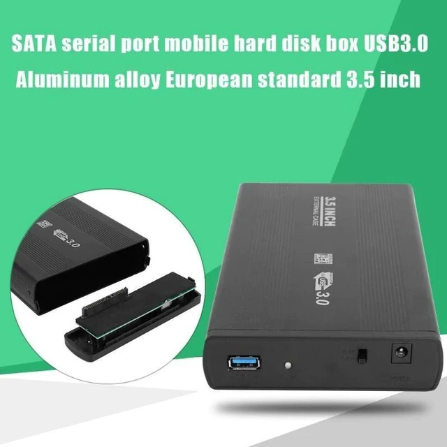 Alt view image 13 of 13 - 3.5 inch Hard Disk Case SATA to USB3.0/2.0 Aluminum Alloy HDD Case External Hard Drive Enclosure with USB Cable for PC Computer USB3.0 SSD EU