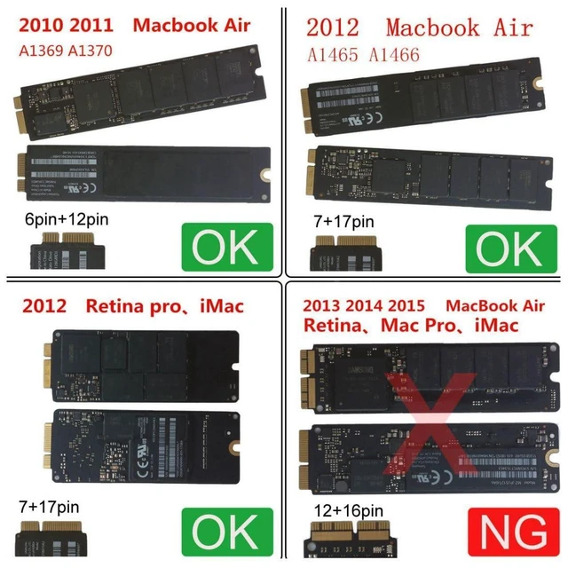 Alt view image 10 of 14 - 12+6Pin & 17+7Pin MAC SSD to 2.5" SATA 2 in 1 Combo Case Enclosure Adapter for 2010 2011 2012 Mac Air Pro Retina SSD