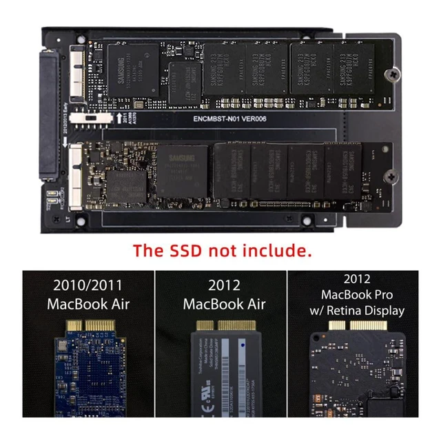 Alt view image 11 of 14 - 12+6Pin & 17+7Pin MAC SSD to 2.5" SATA 2 in 1 Combo Case Enclosure Adapter for 2010 2011 2012 Mac Air Pro Retina SSD