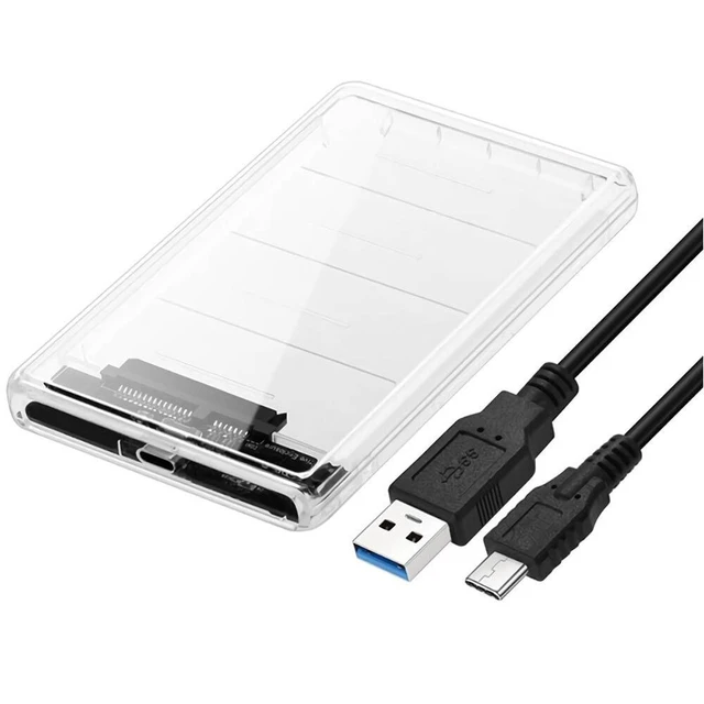 Alt view image 9 of 11 - 2.5inch Transparent Type-C to SATA External HDD SDD Hard Drive Enclosure Hard Disk Case Box