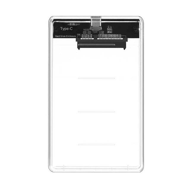 Alt view image 10 of 11 - 2.5inch Transparent Type-C to SATA External HDD SDD Hard Drive Enclosure Hard Disk Case Box