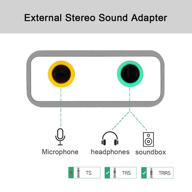 Alt view image 7 of 10 - 7.1 External USB Sound Card Type C / USB to 3.5mm Jack USB Audio Adapter Earphone Micphone for Macbook Computer Laptop PC