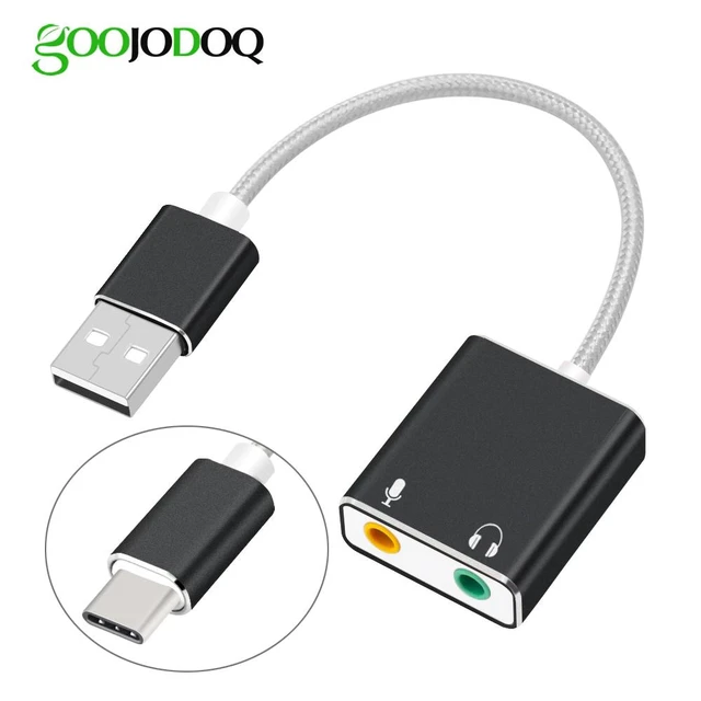 Alt view image 6 of 10 - 7.1 External USB Sound Card Type C / USB to 3.5mm Jack USB Audio Adapter Earphone Micphone for Macbook Computer Laptop PC