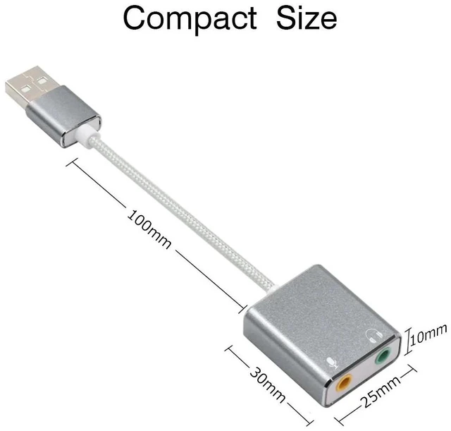 Alt view image 9 of 10 - 7.1 External USB Sound Card Type C / USB to 3.5mm Jack USB Audio Adapter Earphone Micphone for Macbook Computer Laptop PC