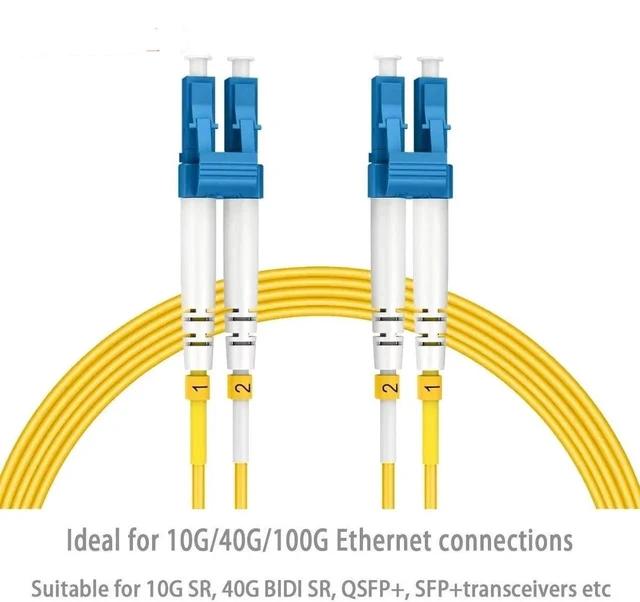 Alt view image 7 of 10 - OS2 Fiber Patch Cables, 2M (10Pack) OS2 Fiber LC to LC Single Mode Fiber Patch Cable, OS2 LC to LC Optic Cable 10G SMF LSZH Duplex Yellow