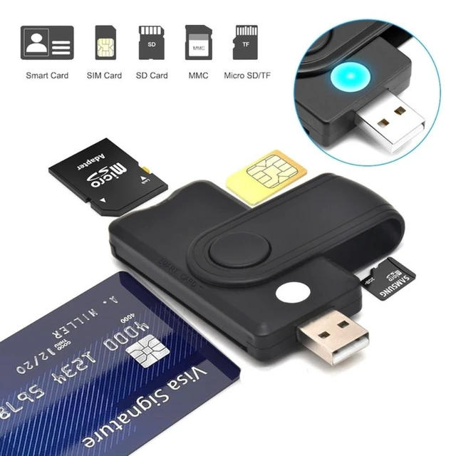 Alt view image 9 of 9 - USB2.0 All-in-One Smart Card Reader SIM SD TF ID IC Smart Card Reader External Card Reader Connector Adapter