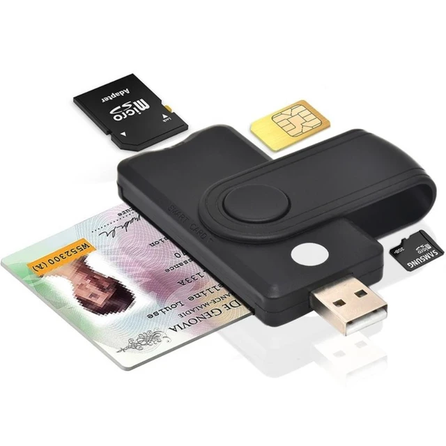 Alt view image 7 of 9 - USB2.0 All-in-One Smart Card Reader SIM SD TF ID IC Smart Card Reader External Card Reader Connector Adapter