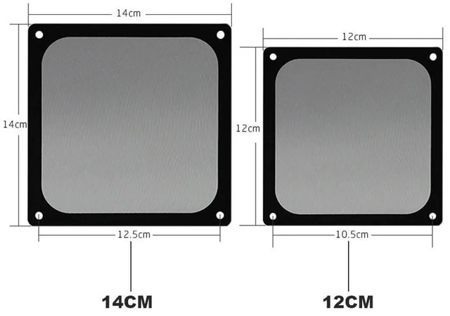 Alt view image 7 of 8 - 12CM Magnetic Frame Black Mesh Dust Filter PC Cooler Fan Filter with Magnet , 120x120mm Dustproof Computer Case Cover