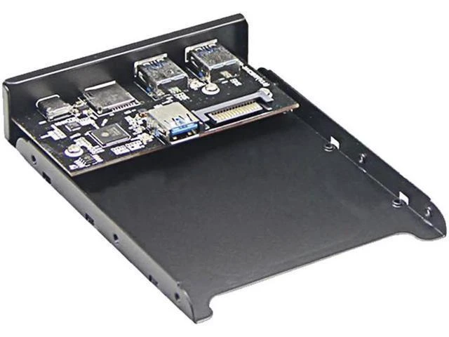 Alt view image 5 of 8 - USB 3.0 SD/Micro SD/TF 3.5" Internal Card Reader w/ USB 3.1 Gen 1 Type C + 2 x USB 3.0 Port Hub Front Panel