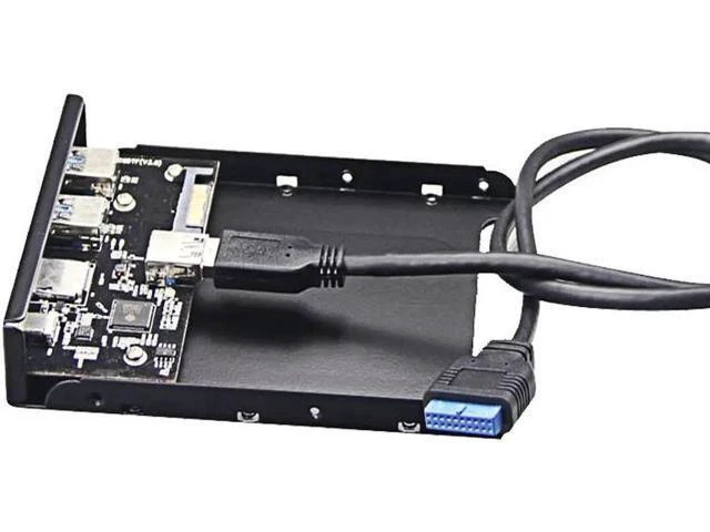 Alt view image 7 of 8 - USB 3.0 SD/Micro SD/TF 3.5" Internal Card Reader w/ USB 3.1 Gen 1 Type C + 2 x USB 3.0 Port Hub Front Panel