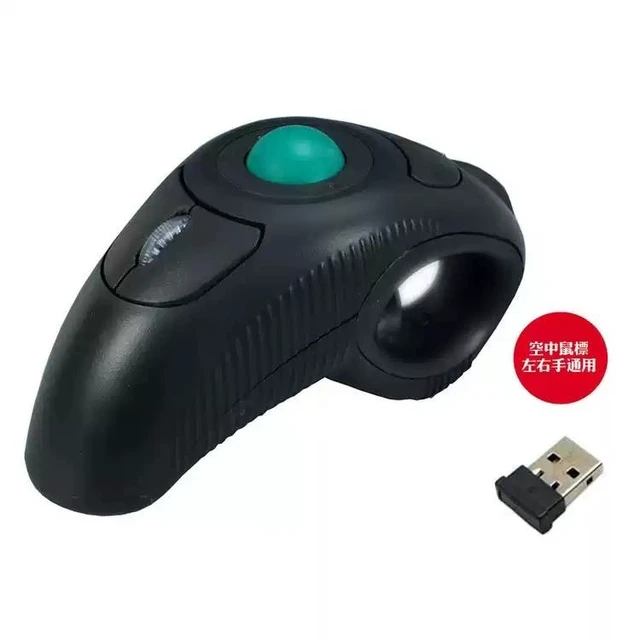 Alt view image 9 of 9 - Ergonomic Wireless Trackball Mouse Y-10W Handheld Grip, Air Mouse, Left/Right Hand, Office & Home HS-01 Wired black