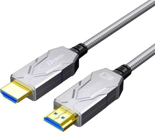 Alt view image 6 of 10 - DTECH Ultra Armor Active Optical HDMI 2.1 Cable - 8K@60Hz, 4K@120Hz, 48Gbps, Steel Armored, Fiber Optic (5M,10M, 15M, 20M, 100M Lengths Available)