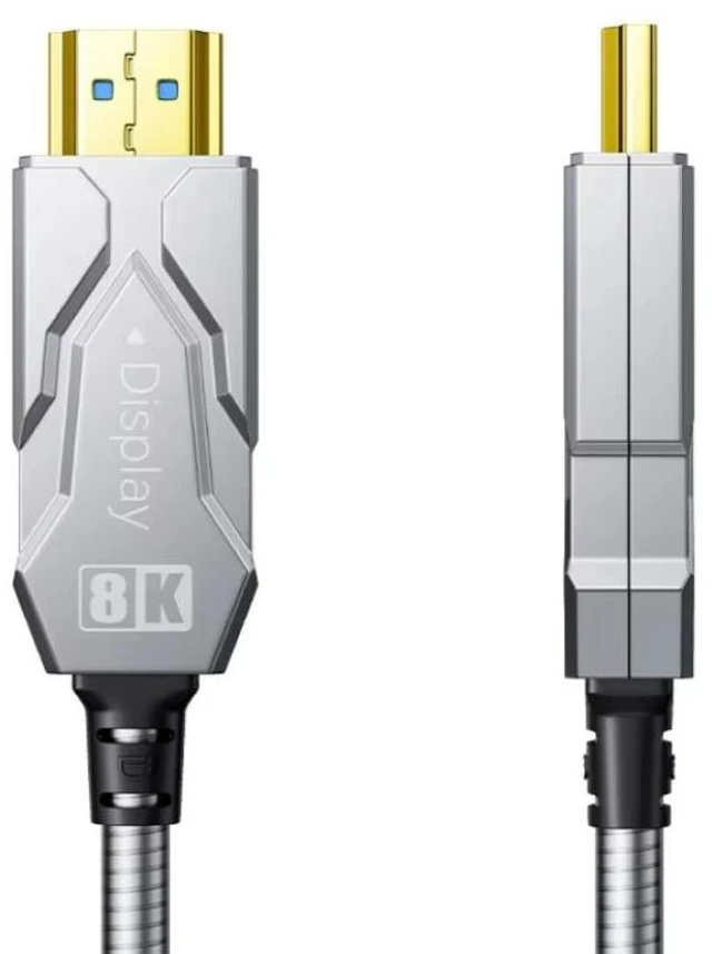 Alt view image 7 of 10 - DTECH Ultra Armor Active Optical HDMI 2.1 Cable - 8K@60Hz, 4K@120Hz, 48Gbps, Steel Armored, Fiber Optic (5M,10M, 15M, 20M, 100M Lengths Available)