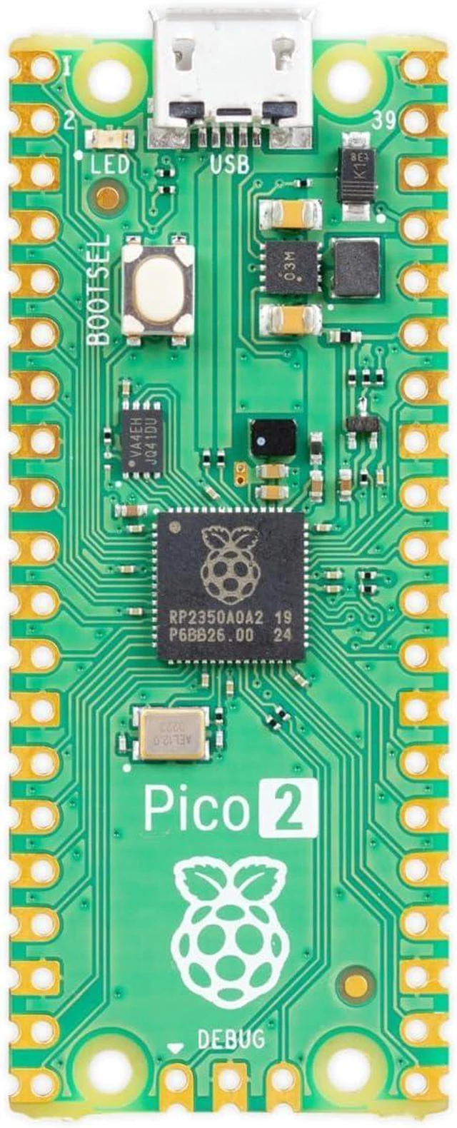 Alt view image 4 of 6 - Raspberry Pi Pico 2 520 KB on-chip SRAM; 4 MB on-board QSPI flash