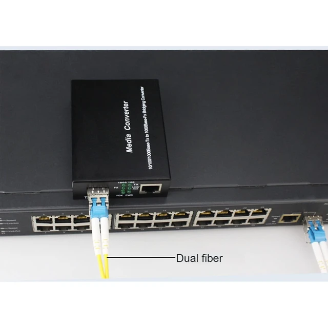 Alt view image 7 of 10 - Multi-Mode LC Gigabit Fiber Media Converter - Include 2 LC SFP Transceiver 2Km, Wavelenth 1310nm, LC to UTP Cat5e 10/100/1000 RJ-45 Gigabit Ethernet Speed, 2 Pack