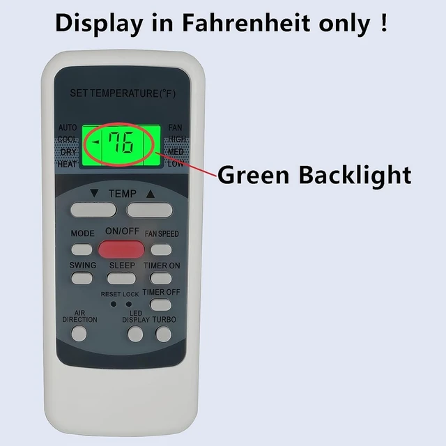 Alt view image 8 of 14 - Replacement Remote Control Compatible for TGM A/C Air Conditioner Remote Controller Model RG51M5/EU (Display in Fahrenheit)