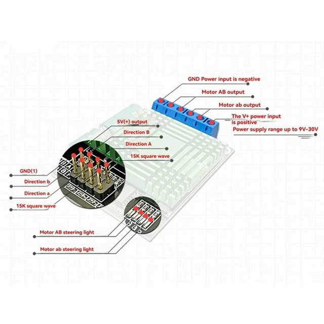 Alt view image 6 of 6 - Dual PWM DC Motor Driver Module Speed Controller High Power H-Bridge Board Module H-Bridge Board Module