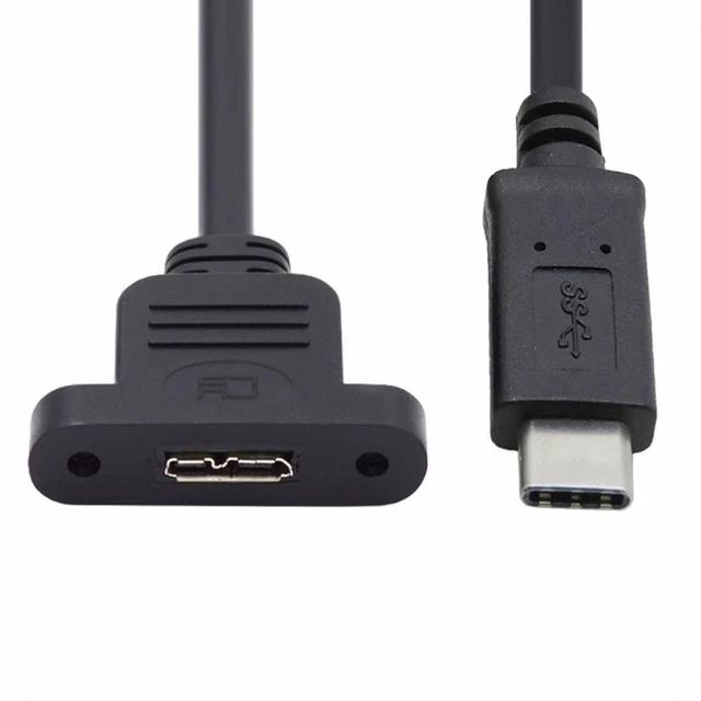 Alt view image 6 of 10 - Type-C USB 3.0 USB-C Male to Micro 3.0 Type-B Female Screw Mount Type Extension Cable 5Gbps