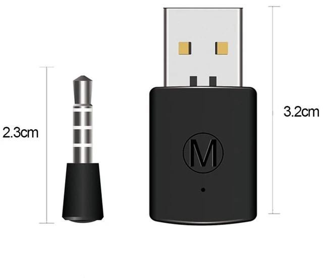 Alt view image 10 of 12 - Bluetooth Receiver Wireless Headset Headphone Adapter with Mic Bluetooth 4.0 Dongle USB Adapter USB Dongle for PS4 Black