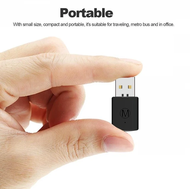 Alt view image 11 of 12 - Bluetooth Receiver Wireless Headset Headphone Adapter with Mic Bluetooth 4.0 Dongle USB Adapter USB Dongle for PS4 Black