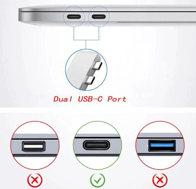 Alt view image 9 of 14 - USB C Hub Adapter,Dual Type C Docking with 4K HDMI,Thunderbolt 3(40Gbps) 100W Power Delivery,microSD/SD TF Card Reader, 2 x USB 3.0 Ports Hub Compatible MacBook Pro 2018/2017/2016- Gray