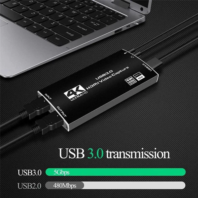 Alt view image 10 of 14 - 4K Capture Card, HDMI Video Capture Card to USB3.0 with Microphone & HDMI Loop-Out, Capture Card 1080p 60fps Support HDR, EDID, HDCP2.2, Compatible with Nintendo Switch/Game Console/Phone