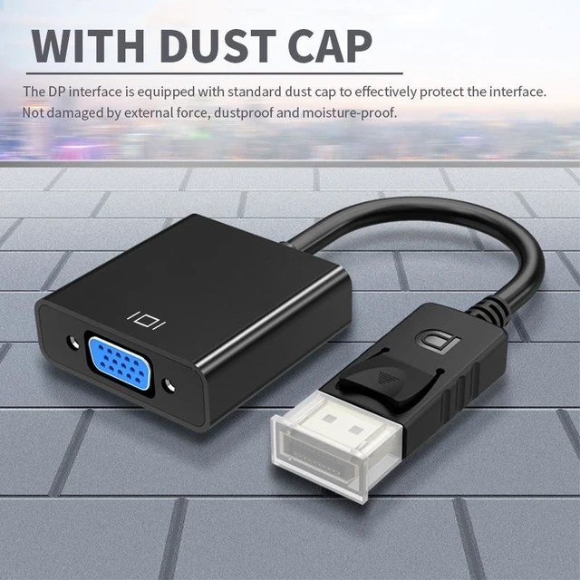 Alt view image 11 of 11 - DisplayPort to VGA Cable DP to VGA Adapter Cord for Laptop/PC/TV/Projector/Monitor, High-Definition Video Converter